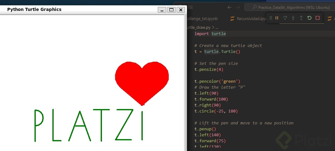 Platzi con la Librería Turtle en Python