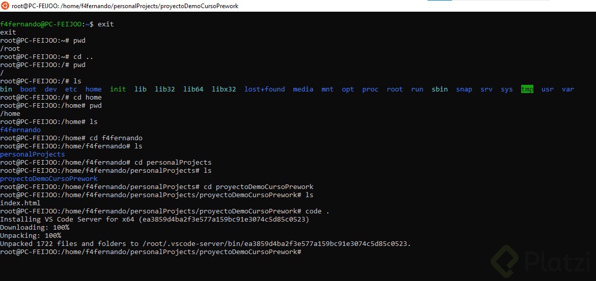 Tengo problemas para iniciar VS code desde la terminal: Command ‘code ...