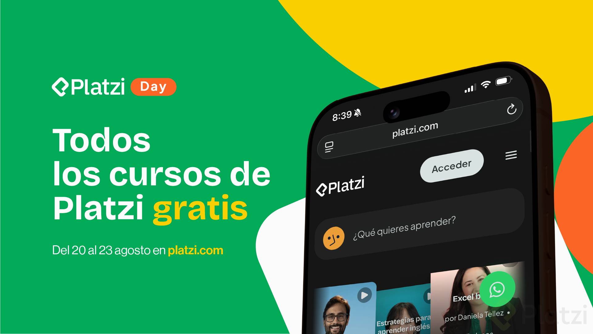 Platzi Day 2026: TODOS los cursos de Platzi sin costo por 3 días