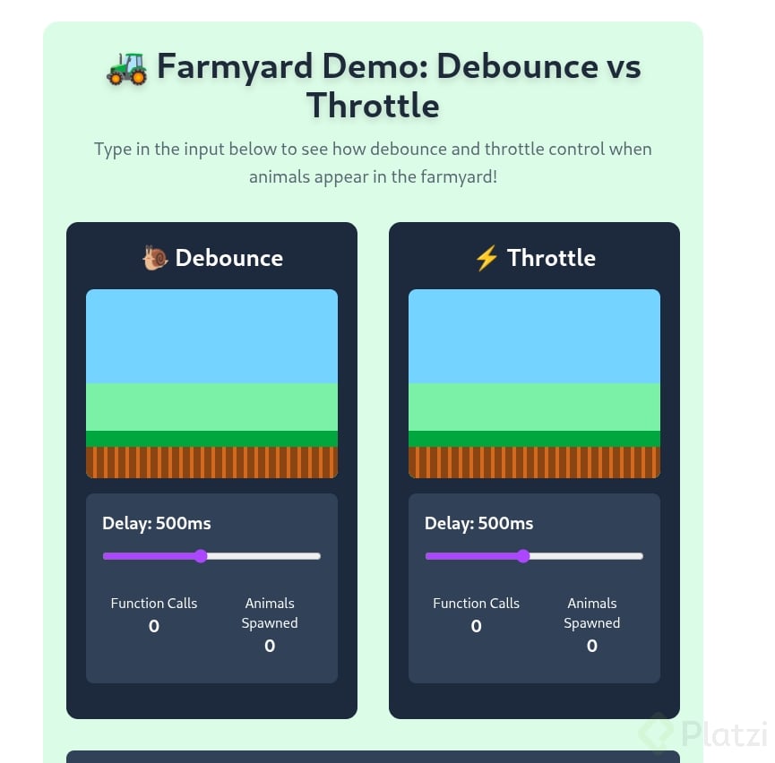 Debounce and Throttle Data structures simulator visual