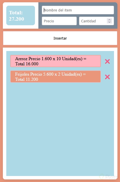 Lista de compra añadiendo items con createElement