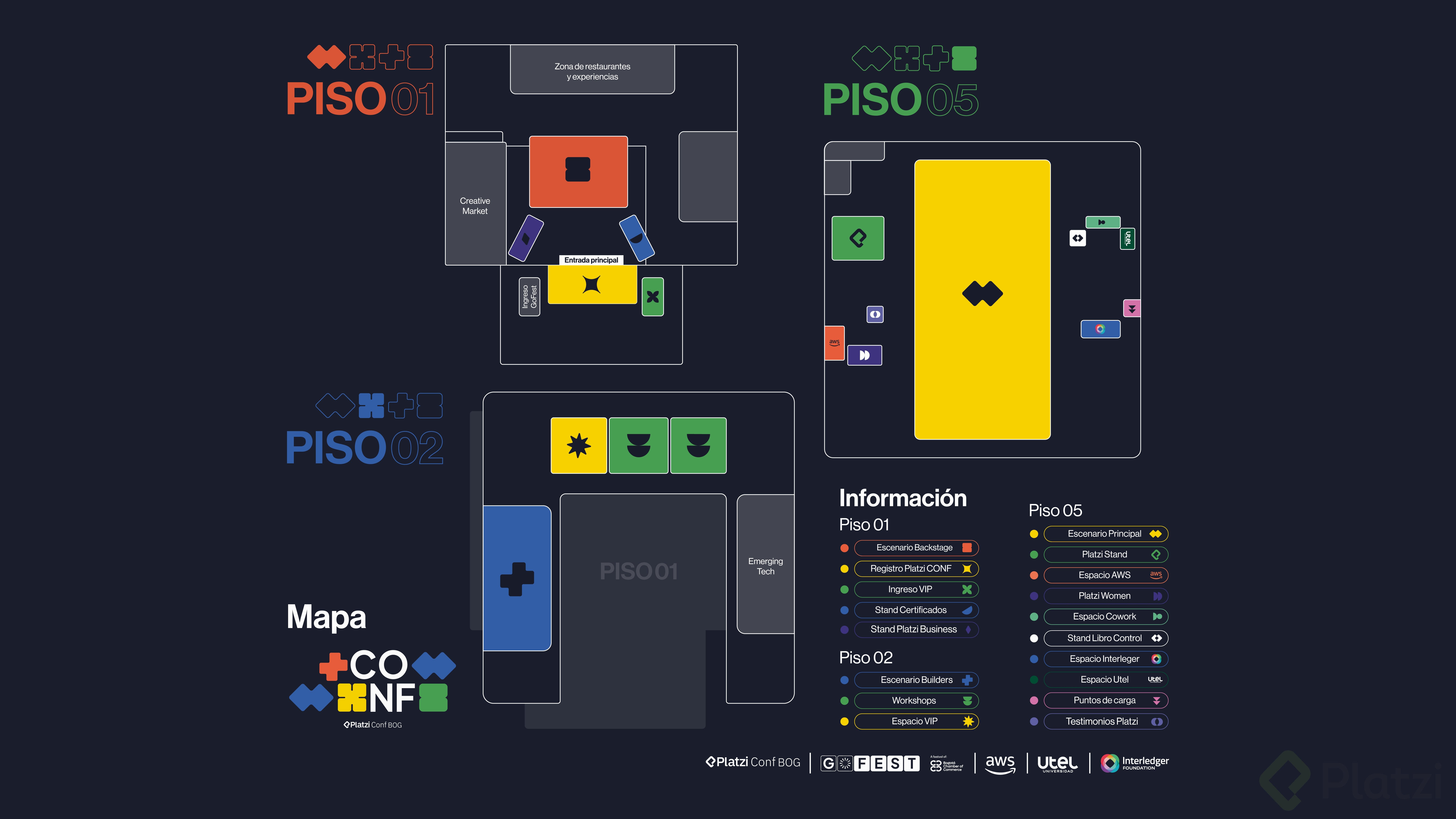 Mapa Platzi Conf Bogotá 2026