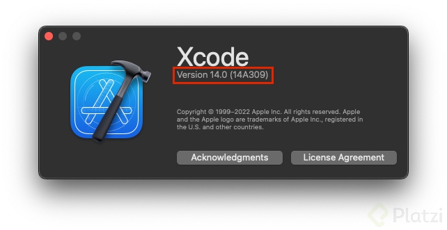 Versión de Xcode
